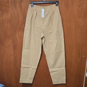 The Drop Women's Oatmeal Stretch Cotton Pleated